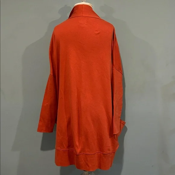 Pact Airplane Cardigan size XL/XXL Baked Clay Open Front Organic Cotton Knit - Picture 3 of 15